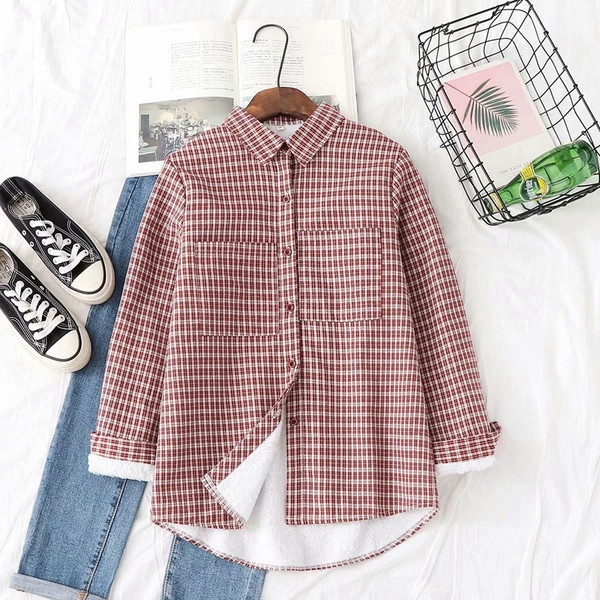 Camasa de dama in carouri model nou verde si rosu