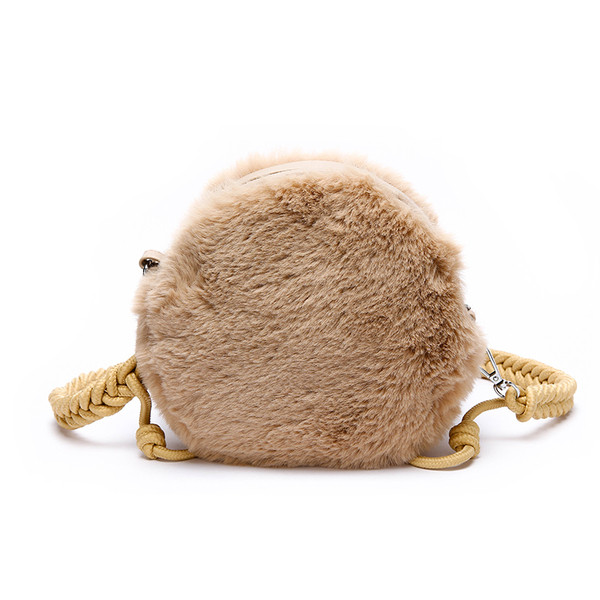 Geantă de puf de damă în formă rotundă cu mâner lung