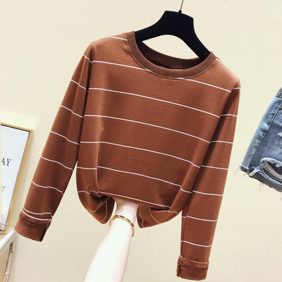 Bluză casual de damă cu decolteu oval și mâneci lungi în trei culori