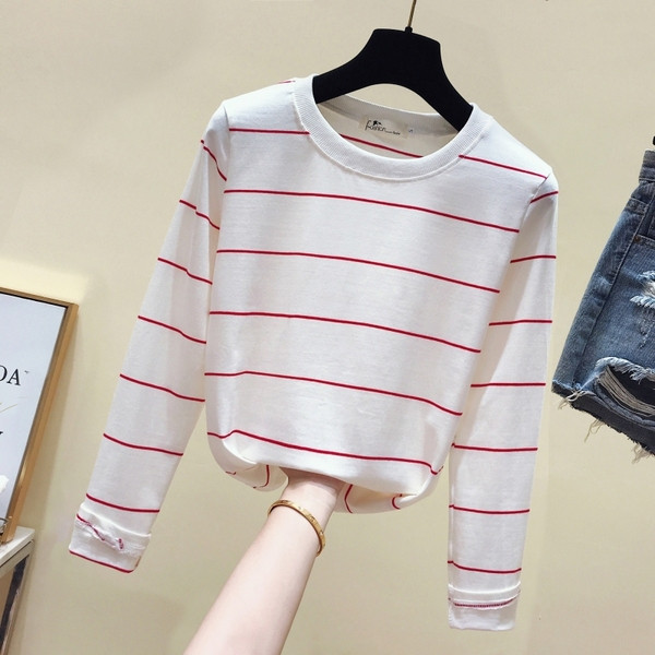 Bluză casual de damă cu decolteu oval și mâneci lungi în trei culori