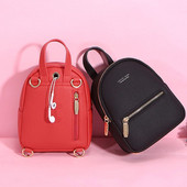 Rucsac casual de dama cu fermoare in culorile negru, gri, roz, rosu si maro