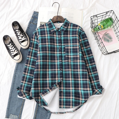 Camasa in carouri de dama model nou cu guler clasic in roz, galben si verde