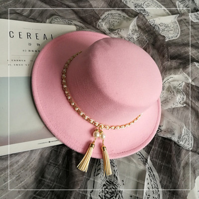 Palarie de dama eleganta cu ciucuri si perle