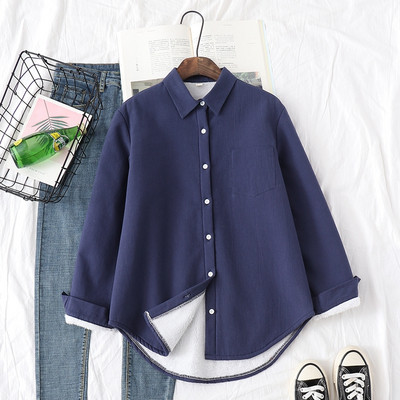 Modern női ing klasszikus gallérral fehér, sárga és kék színben