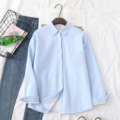 Modern női ing klasszikus gallérral fehér, sárga és kék színben