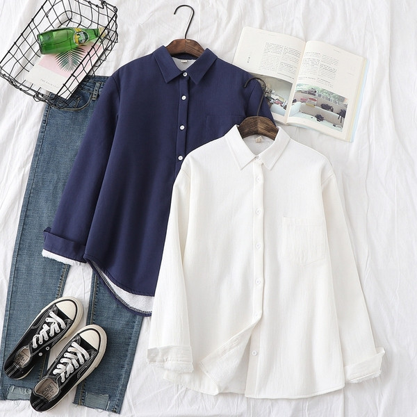 Modern női ing klasszikus gallérral fehér, sárga és kék színben