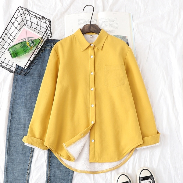 Modern női ing klasszikus gallérral fehér, sárga és kék színben