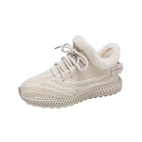 Ежедневни дамски зимни маратонки с пух в три цвята