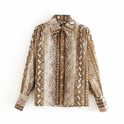 Cămașă casual de damă cu model animal - model clasic