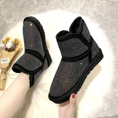 Női csizma három színben, lapos talppal, fényes hatással