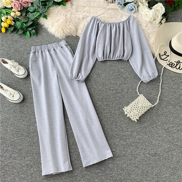 Set modern pentru femei din două părți în negru, gri și galben