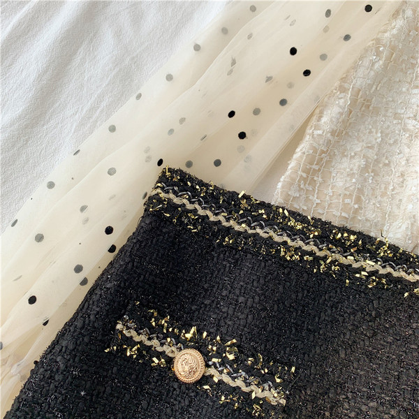 Fusta scurta de dama actuala cu talie inalta in negru