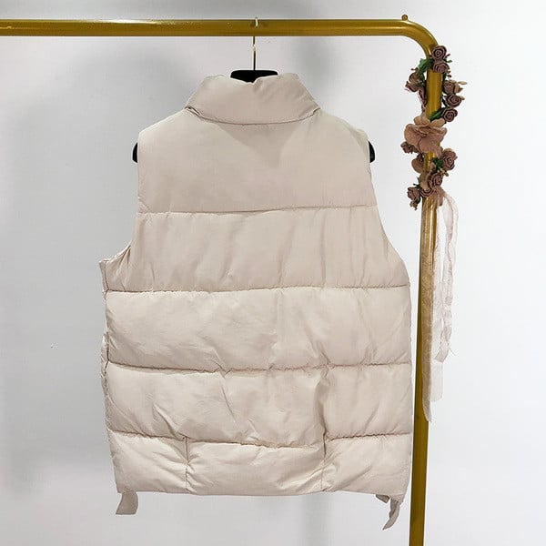 Плътен асиметричен елек в бял и черен цвят