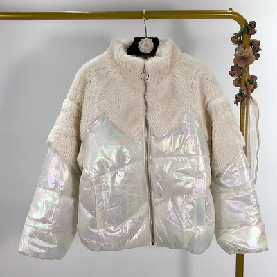 Geaca de dama cu fermoar si efect stralucitor