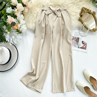 Μοντέρνα γυναικεία παντελόνια με ζώνη σε διάφορα χρώματα