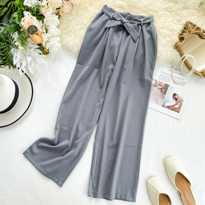 Μοντέρνα γυναικεία παντελόνια με ζώνη σε διάφορα χρώματα