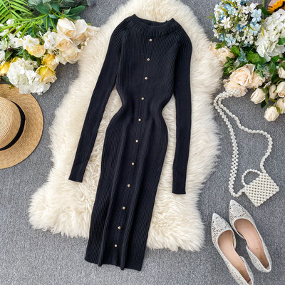 Rochie casual de dama cu ochiuri si decolteu rotund in mai multe culori