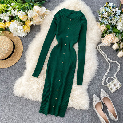 Rochie casual de dama cu ochiuri si decolteu rotund in mai multe culori