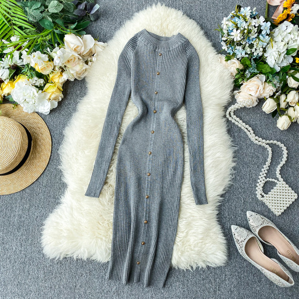 Rochie casual de dama cu ochiuri si decolteu rotund in mai multe culori