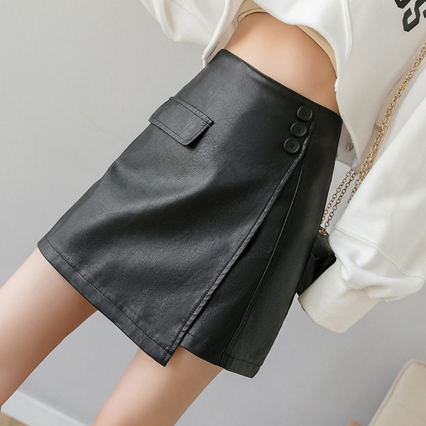 Fusta de dama actuala cu talie inalta din piele ecologica de culoare verde, galben si negru