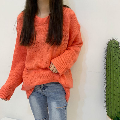 Pulover casual dama cu decolteu rotund in mai multe culori