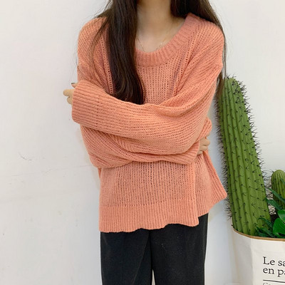 Pulover casual dama cu decolteu rotund in mai multe culori