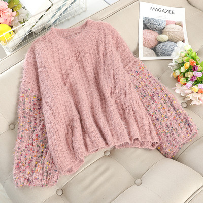 Χειμώνας πουλόβερ γυναικών με χρωματιστά μανίκια σε διάφορα χρώματα