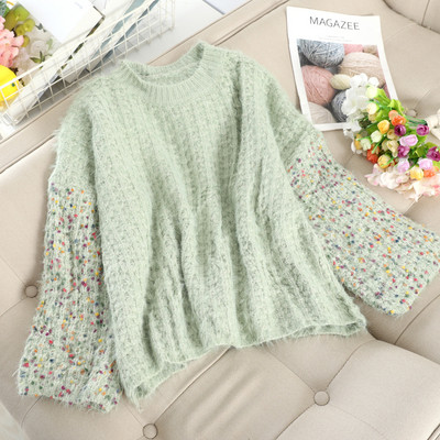 Χειμώνας πουλόβερ γυναικών με χρωματιστά μανίκια σε διάφορα χρώματα