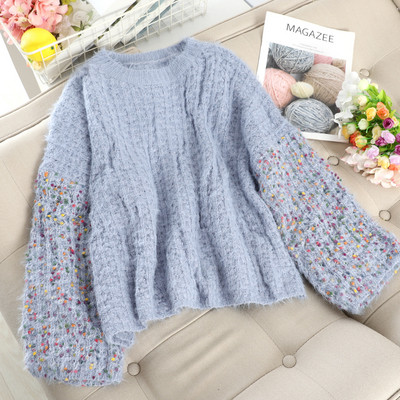 Χειμώνας πουλόβερ γυναικών με χρωματιστά μανίκια σε διάφορα χρώματα