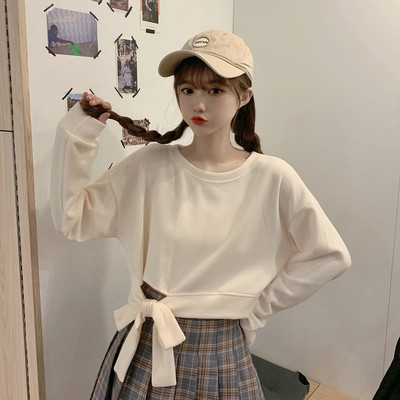 Μοντέρνα μπλούζα με κορδέλα σε λευκό, ροζ, μπεζ, πράσινο, κίτρινο και μαύρο χρώμα