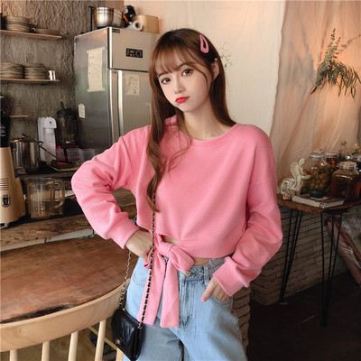 Μοντέρνα μπλούζα με κορδέλα σε λευκό, ροζ, μπεζ, πράσινο, κίτρινο και μαύρο χρώμα