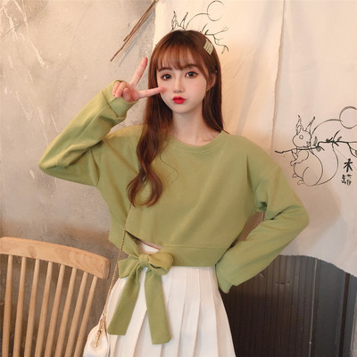 Μοντέρνα μπλούζα με κορδέλα σε λευκό, ροζ, μπεζ, πράσινο, κίτρινο και μαύρο χρώμα