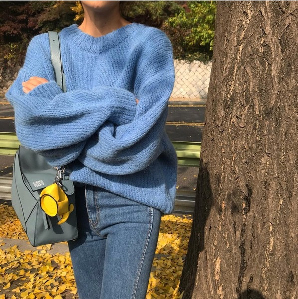 Pulover de iarna de dama cu decolteu rotund in mai multe culori