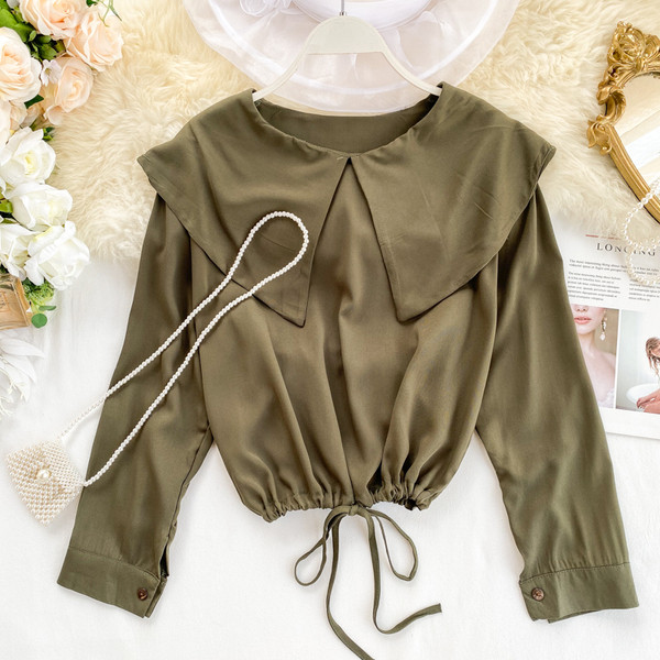 Bluza de dama cu guler si cravate in cinci culori