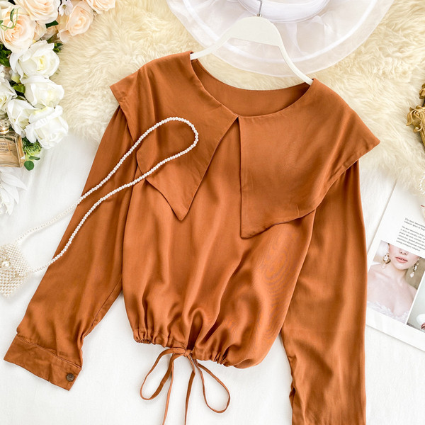 Bluza de dama cu guler si cravate in cinci culori