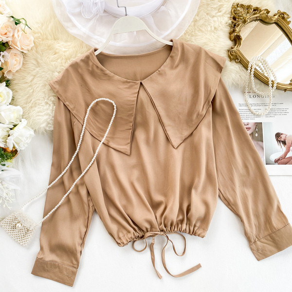 Bluza de dama cu guler si cravate in cinci culori