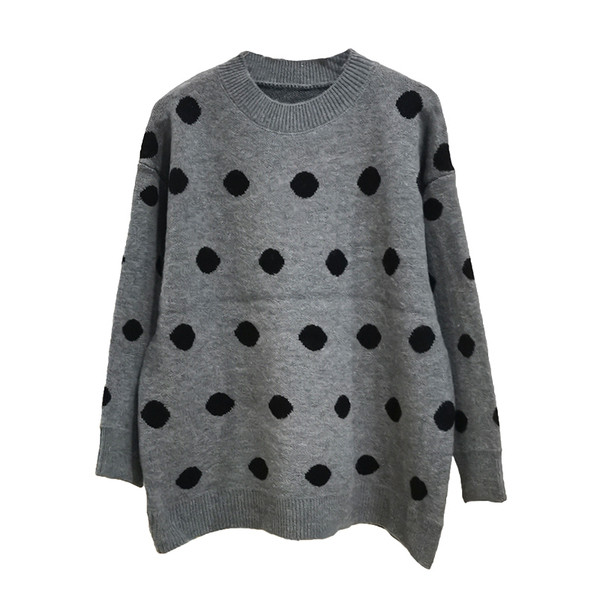 Γυναικεία πουά μπλούζα χειμωνιάτικη σε τρία χρώματα