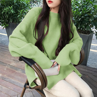 Női pulóver széles és hosszú modell több színben