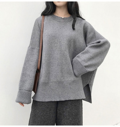 Női pulóver széles és hosszú modell több színben