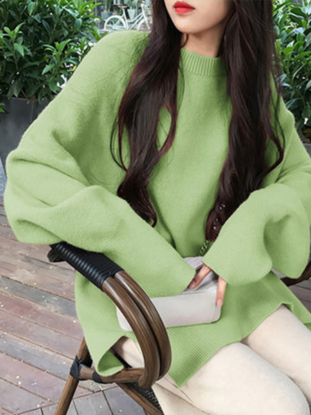 Női pulóver széles és hosszú modell több színben