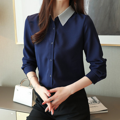 Μοντέρνο γυναικείο πουκάμισο με κλασικό γιακά σε κόκκινο, μπλε και κίτρινο χρώμα