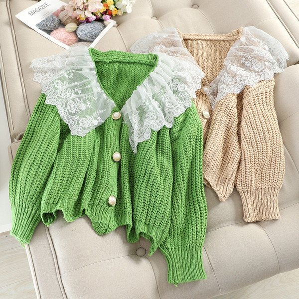 Cardigan dama cu dantela in diferite culori