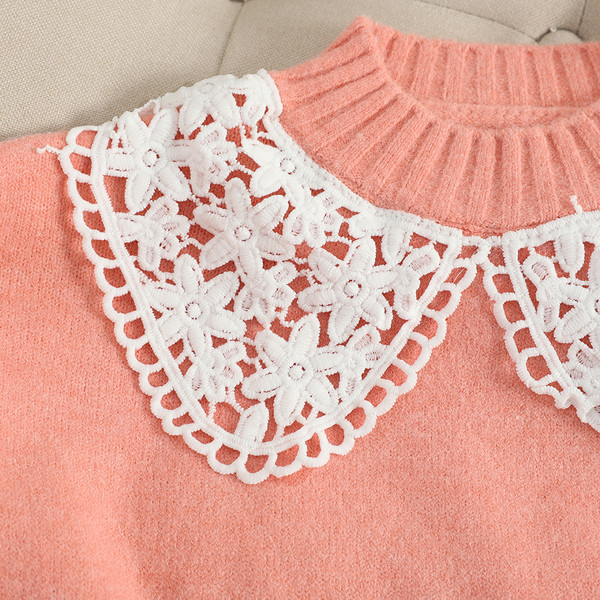 Pulover de dama modern cu dantela in diferite culori