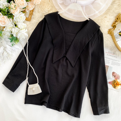 Μοντέρνα γυναικεία μπλούζα με μακριά μανίκια σε διάφορα χρώματα