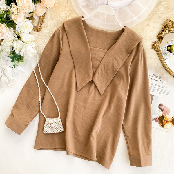 Μοντέρνα γυναικεία μπλούζα με μακριά μανίκια σε διάφορα χρώματα