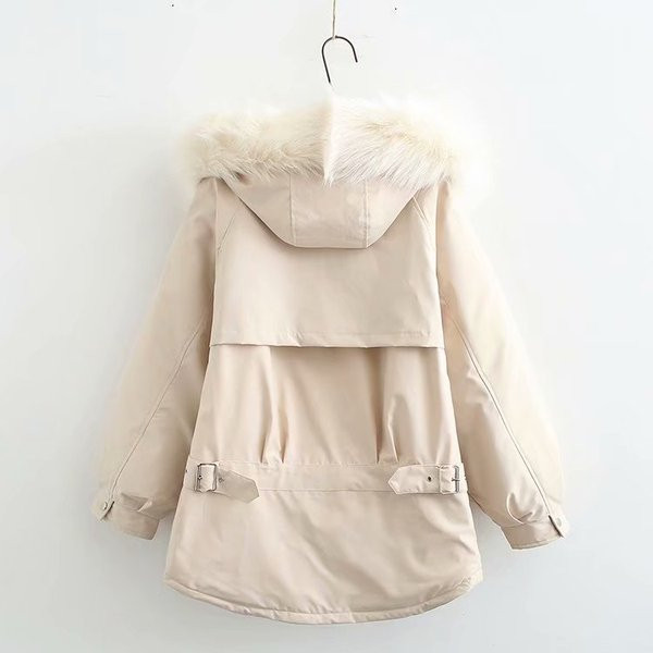 Jachetă scurtă de damă modernă, cu buzunare și puf, în verde, bej și negru