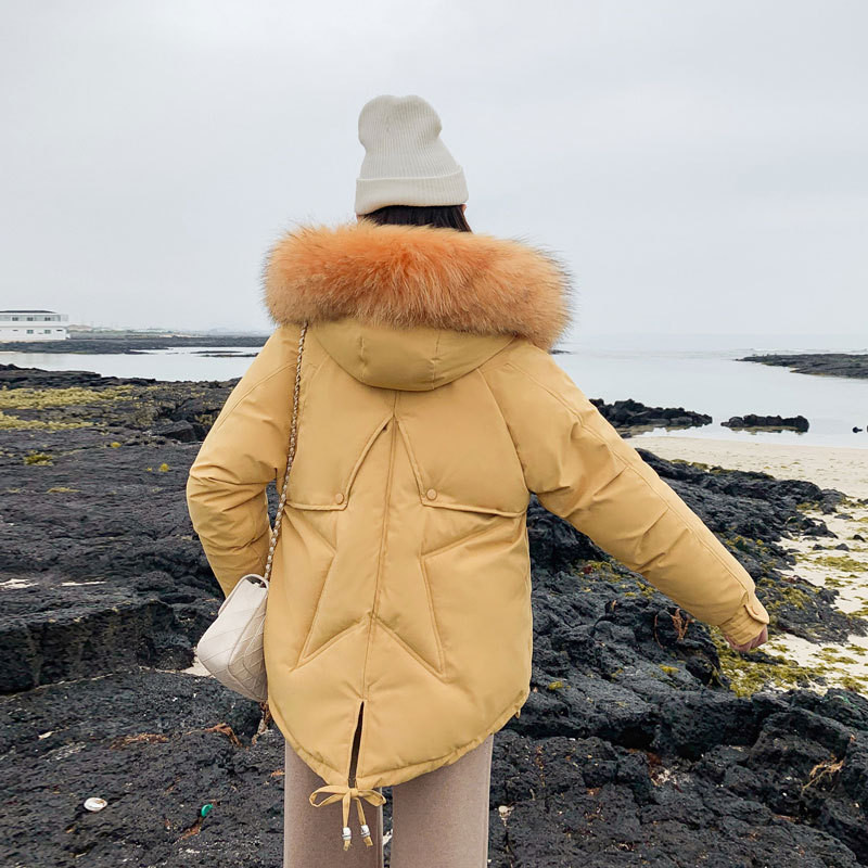 Modern női kabát zsebekkel és pehellyel hat színben