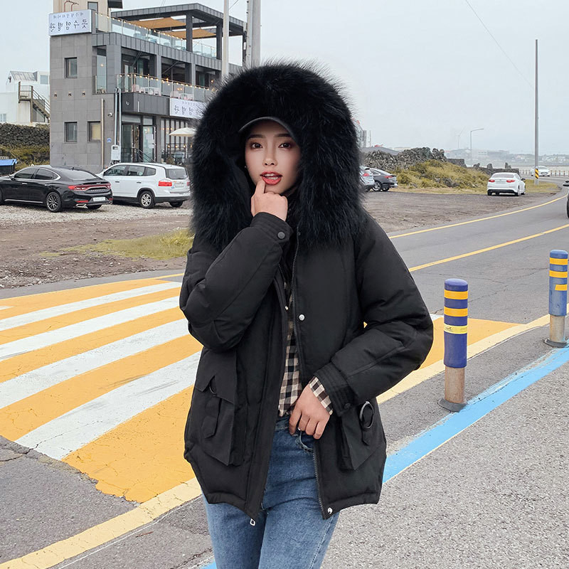 Modern női kabát zsebekkel és pehellyel hat színben