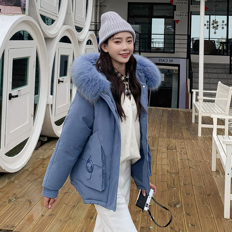 Modern női kabát zsebekkel és pehellyel hat színben