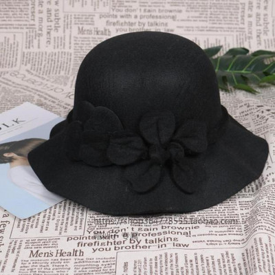 Κομψό γυναικείο καπέλο με 3D λουλούδια σε μαύρο, μπλε, κόκκινο, μπεζ και καφέ χρώμα